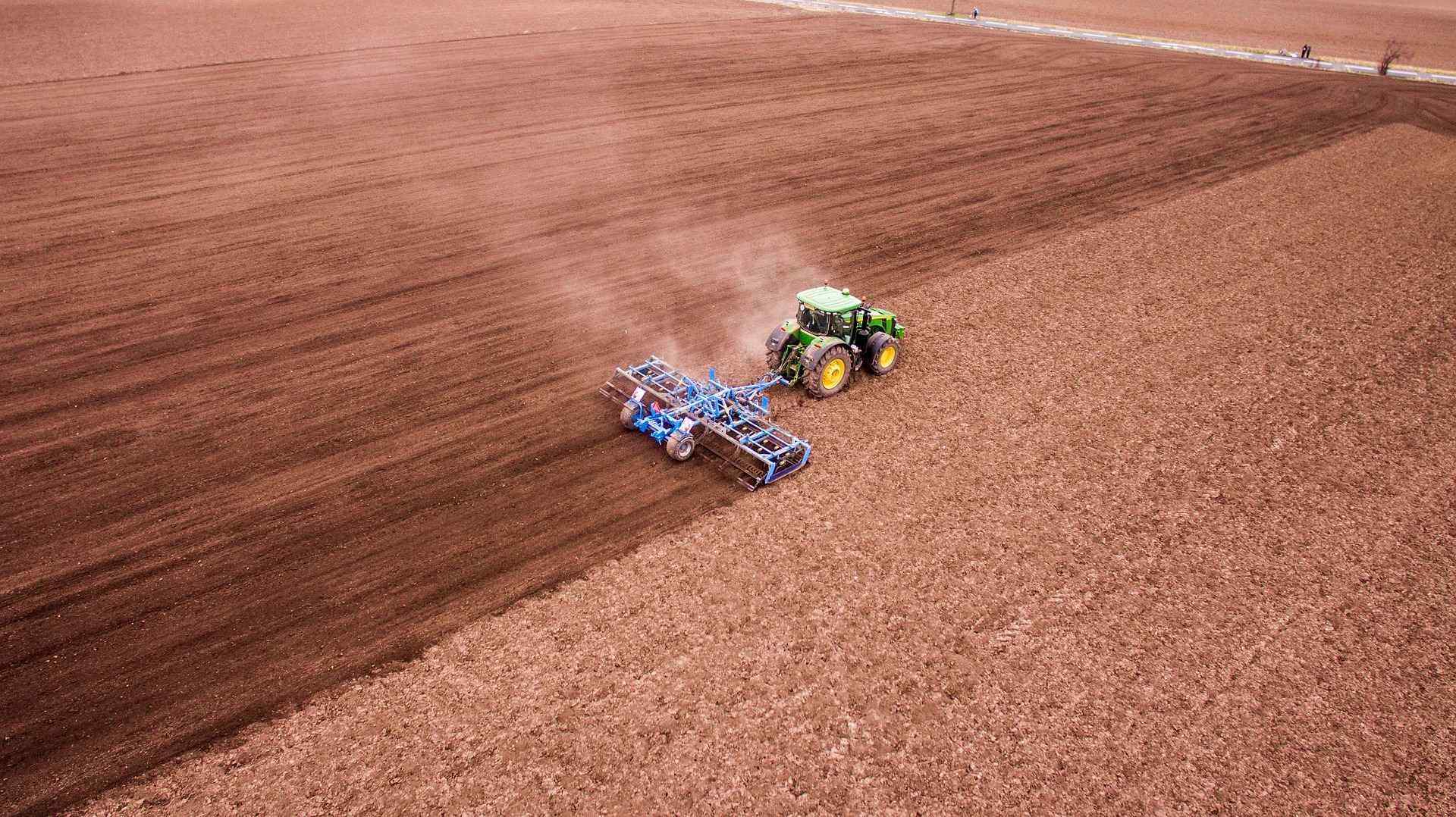 Goodyear agricultural tyre on a tractor in the field