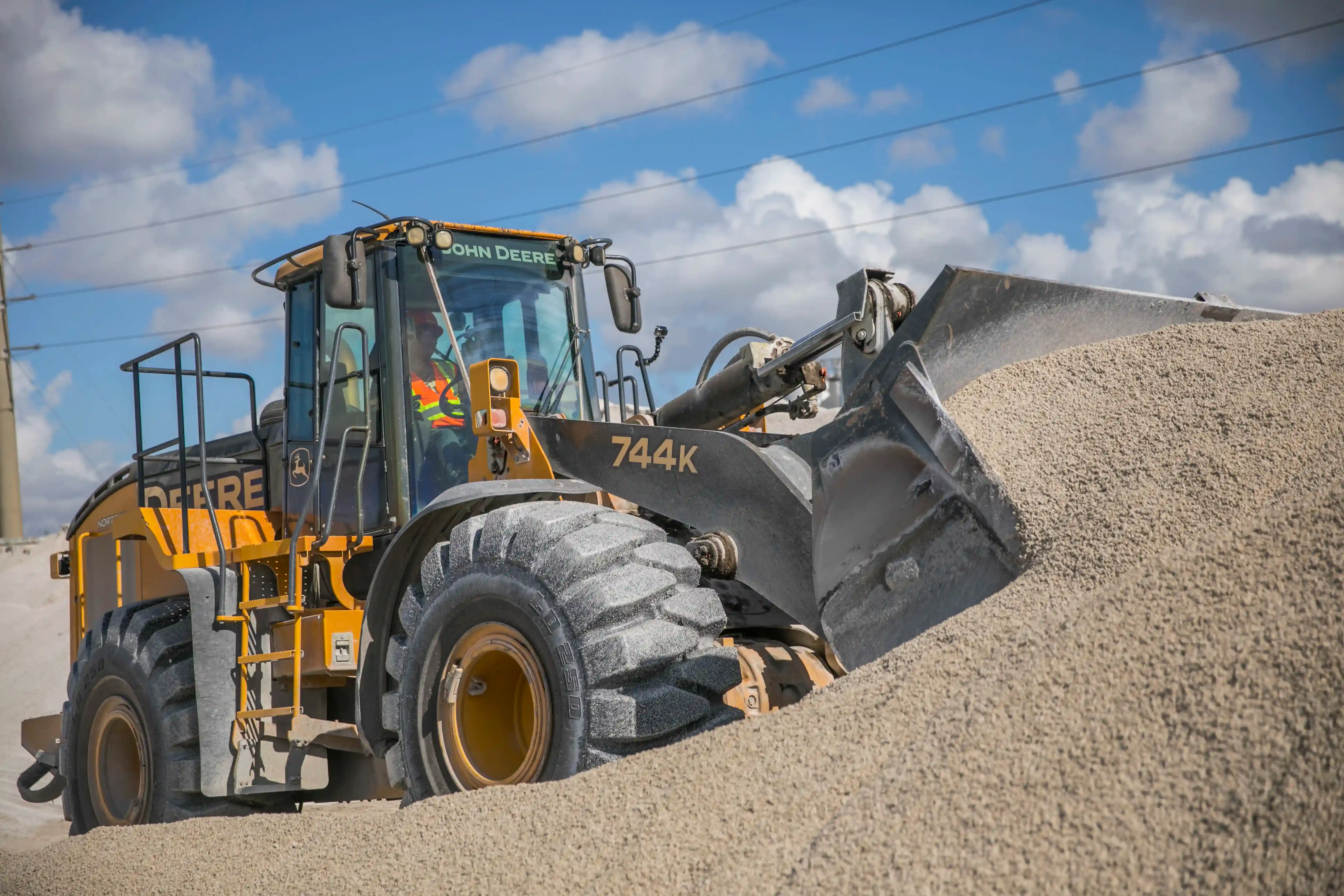 Mining tyres on heavy equipment
