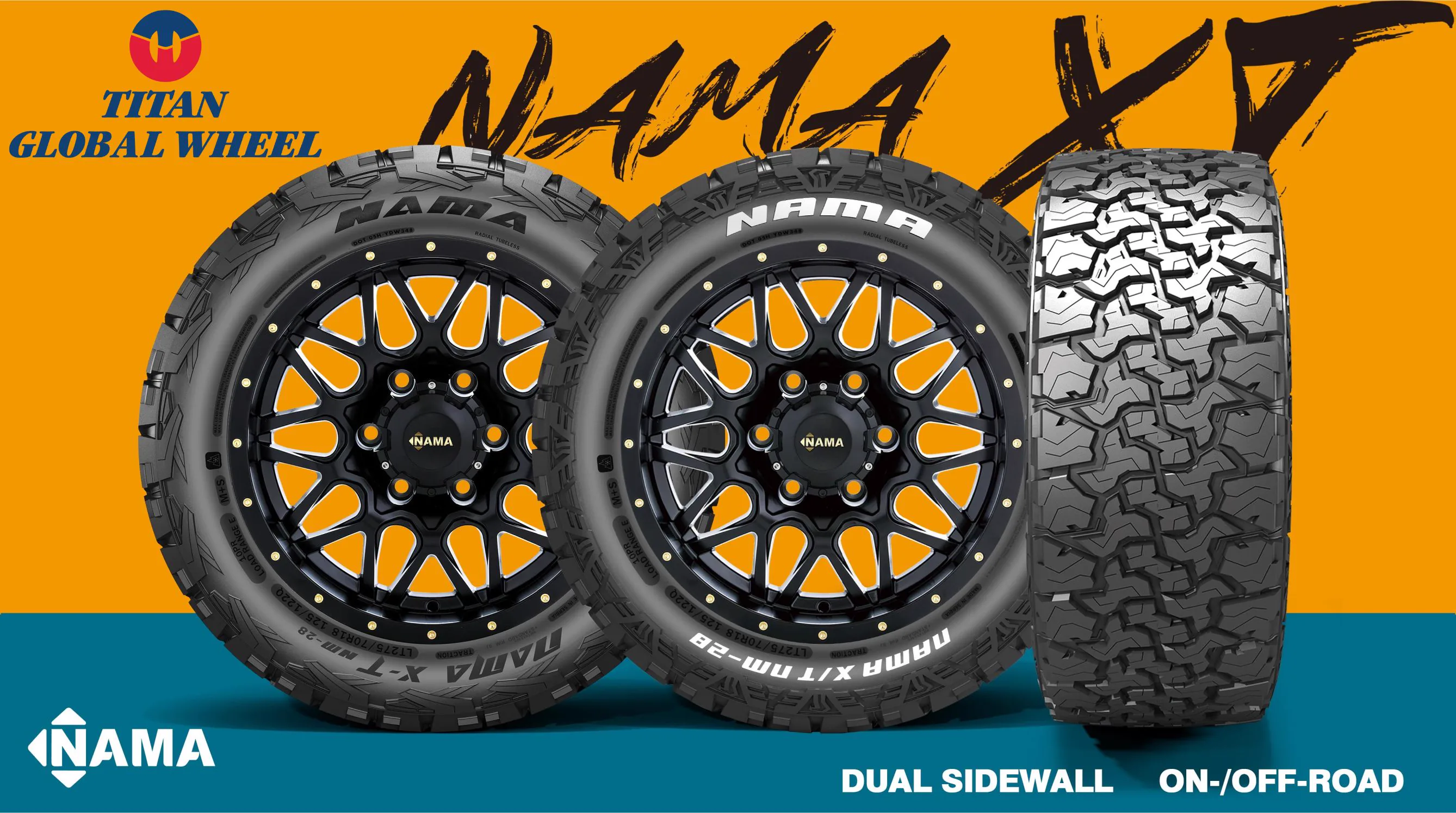 NAMA X/T American Eagle Series dual-sidewall on-/off-road light-truck tyre by Titan Global Wheel
