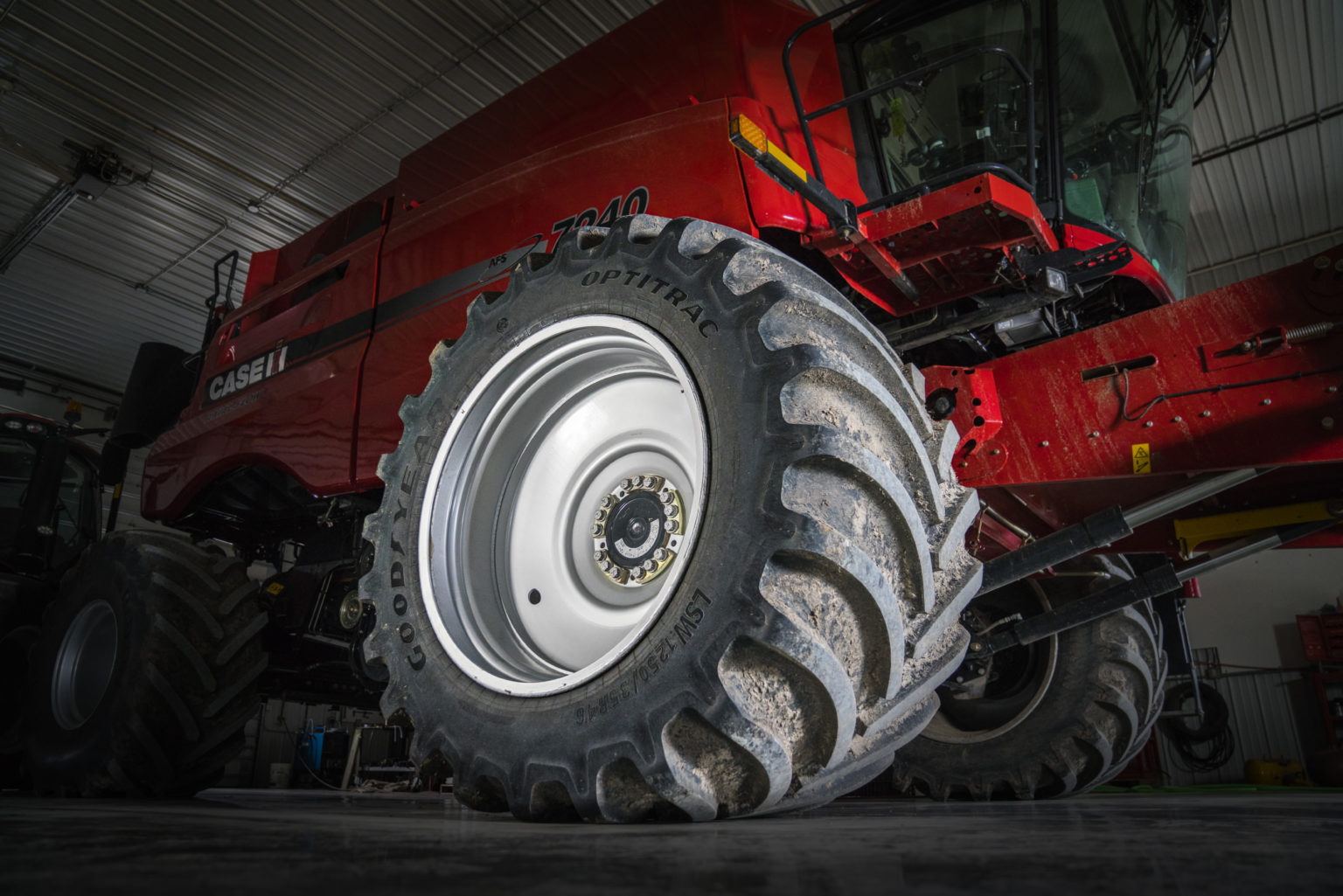 Stacked agricultural tyres